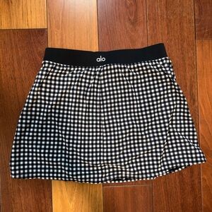 Alo Yoga Mesh Gingham Skirt
